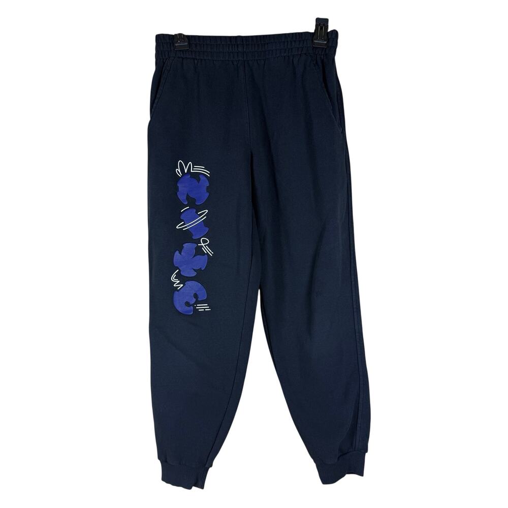Nike Jogger Sweatpants Adult Large Black Purple Graphic Logo Fleece Streetwear